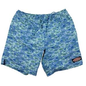 Vineyrd Vines Chappy Swim Trunks XS Lined Fish All Over Print 6" Inseam